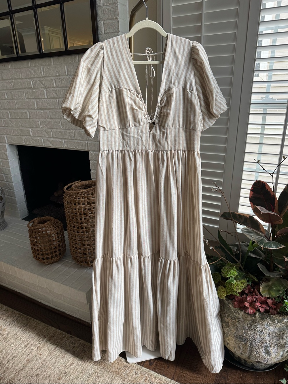 Boohoo Stripe Tiered Maxi NWOT